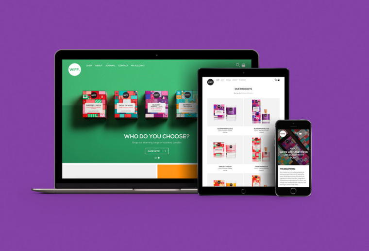 方形色塊插畫風(fēng)格 WIFF蠟燭香薰包裝設(shè)計-上海包裝設(shè)計公司