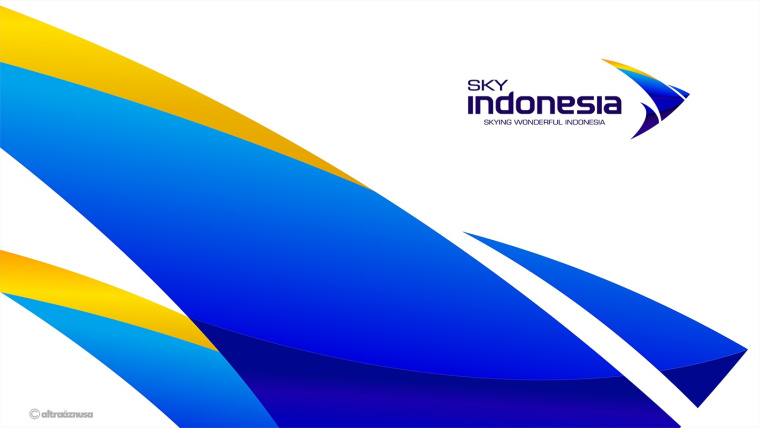 SKY INDONESIA航空公司logo設(shè)計(jì)：代表印尼航空安全\精準(zhǔn)\效率文化\友好的箭鳥logo