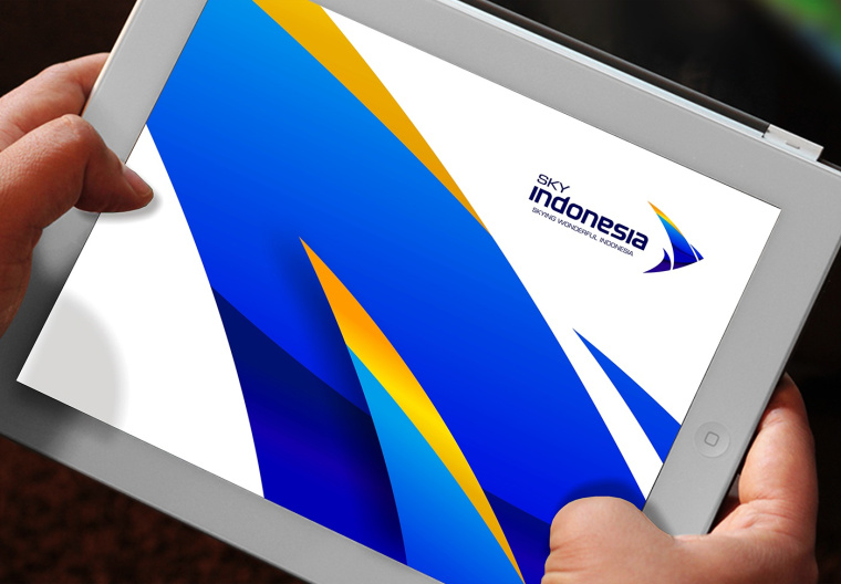 SKY INDONESIA航空公司logo設(shè)計(jì)：代表印尼航空安全\精準(zhǔn)\效率文化\友好的箭鳥logo