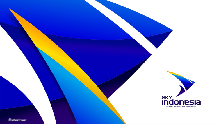 SKY INDONESIA航空公司logo設(shè)計(jì)：代表印尼航空安全\精準(zhǔn)\效率文化\友好的箭鳥logo