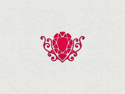 紅色梨形珠寶logo設(shè)計