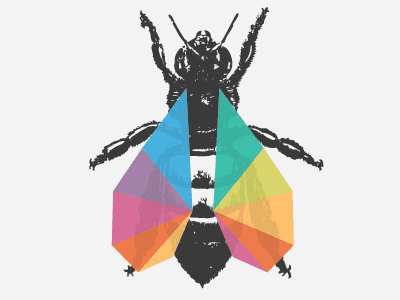 五顏六色翅膀的蜜蜂logo設(shè)計 五顏六色翅膀的蜜蜂logo設(shè)計