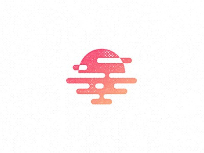 獨特的粉紅色的日出logo設(shè)計