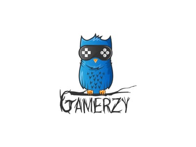 藍(lán)色視頻游戲貓頭鷹logo設(shè)計