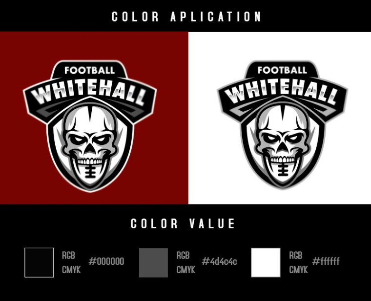 Whitehall 橄欖球聯(lián)盟體育標(biāo)志設(shè)計(jì)，挑戰(zhàn)視覺的骷髏形象