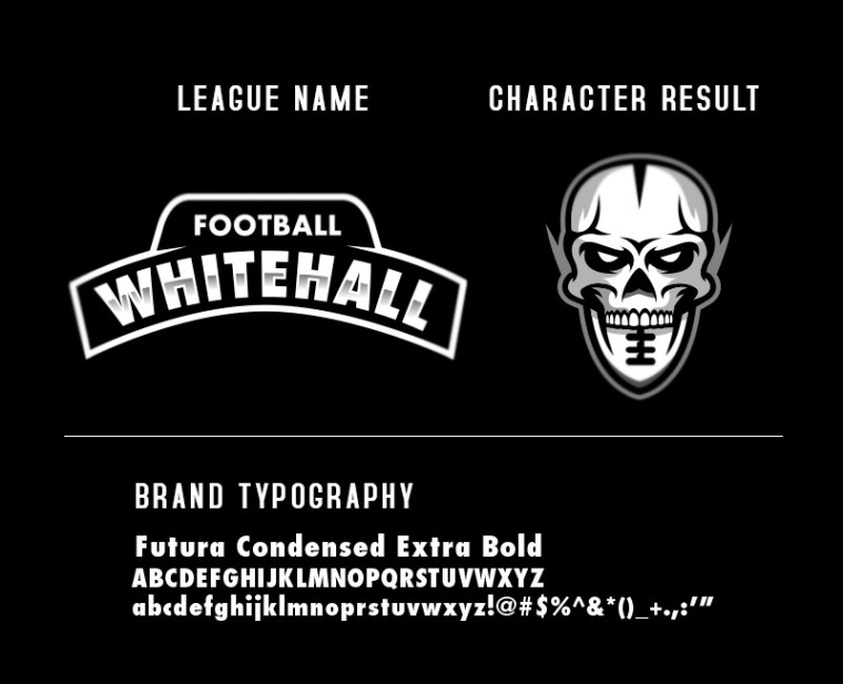 Whitehall 橄欖球聯(lián)盟體育標(biāo)志設(shè)計(jì)，挑戰(zhàn)視覺的骷髏形象