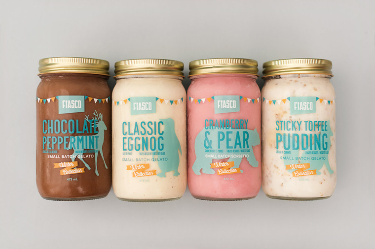 動物圖案風 Fiasco 意式冰淇淋甜食冬季版包裝設計