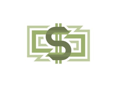 綠色“$”美元鈔票logo設(shè)計