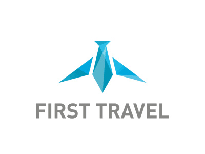 藍(lán)色幾何飛機(jī)的logo設(shè)計