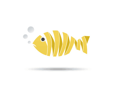 吐泡的抽象金魚logo設(shè)計(jì)