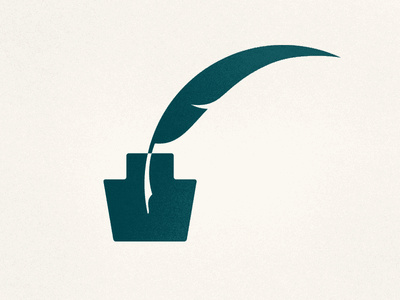 鵝毛筆和墨水logo設(shè)計