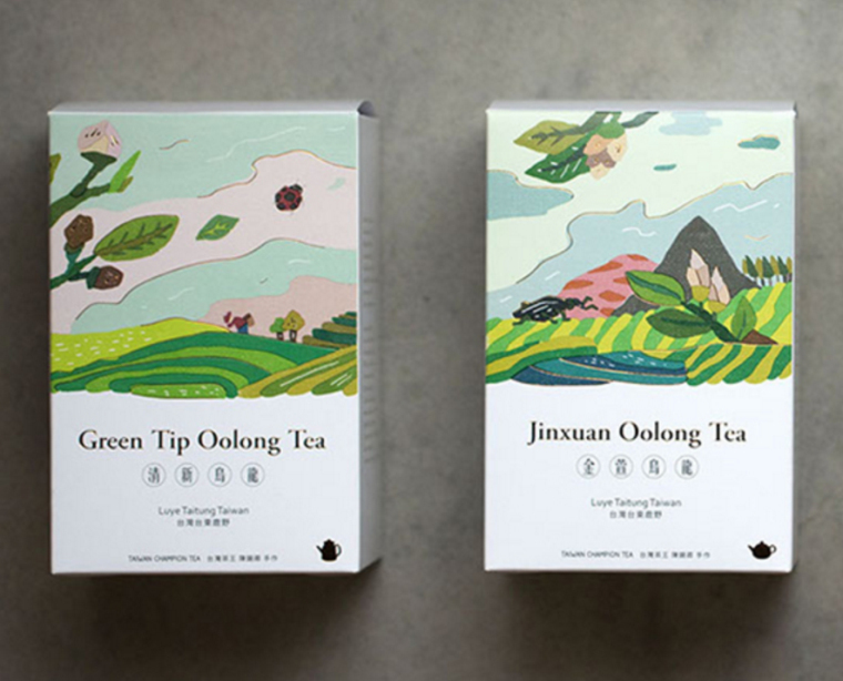 臺(tái)灣芳香茶茶葉包裝設(shè)計(jì)”臺(tái)灣自然風(fēng)光插畫(huà)篇“