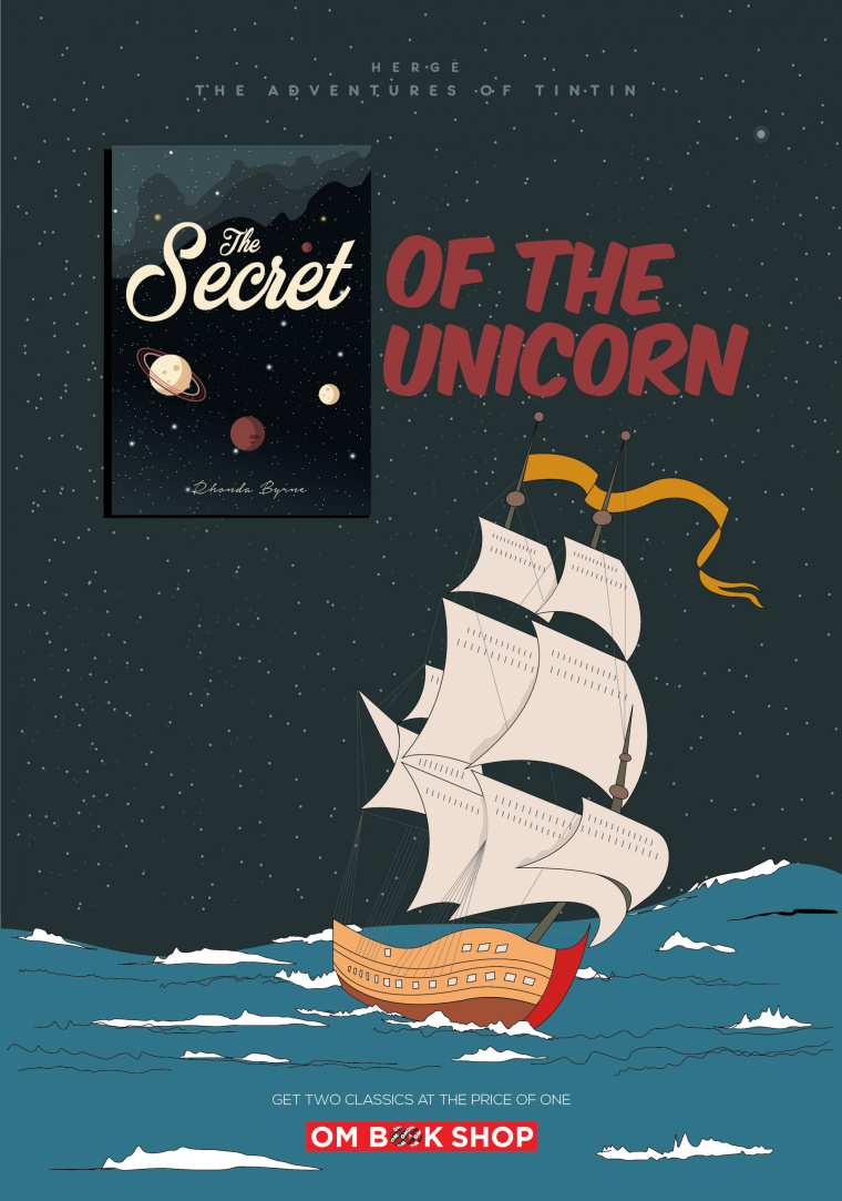 印度奧美廣告公司為OM 書(shū)店設(shè)計(jì)的書(shū)籍半價(jià)促銷(xiāo)平面廣告-獨(dú)角獸的秘密