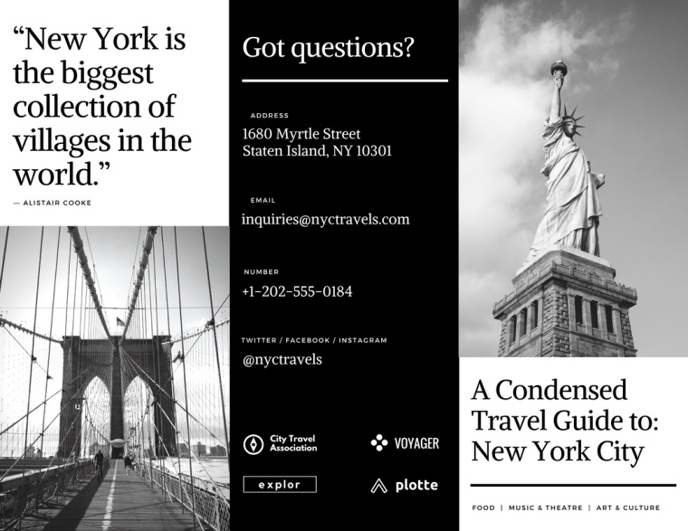 經(jīng)典黑白配的宣傳冊三折頁-設(shè)計三折頁宣傳冊的20種創(chuàng)意方式-上海宣傳冊設(shè)計公司