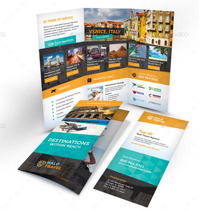上海畫冊設(shè)計公司分享40+最佳旅游宣傳手冊設(shè)計模板-Trifold Brochure 2旅行社宣傳冊設(shè)計
