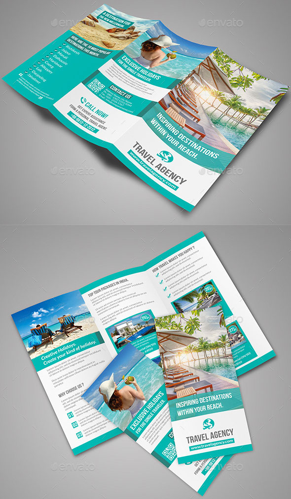 上海畫冊設(shè)計公司分享40+最佳旅游宣傳手冊設(shè)計模板-綠色旅行三折頁小冊子