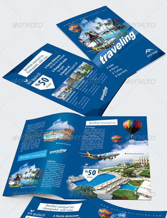 上海畫冊設(shè)計公司分享40+最佳旅游宣傳手冊設(shè)計模板-時尚深藍色旅游小冊子模板