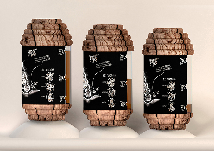 像蜂巢的蜂蜜蜂膠創(chuàng)意包裝設計-上海包裝設計公司