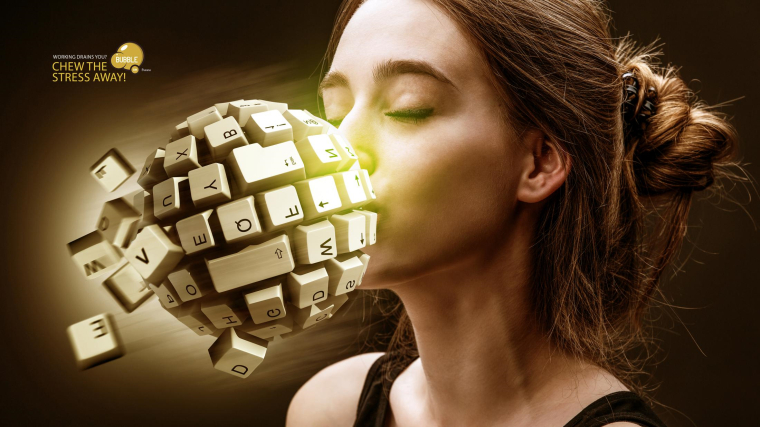 埃及Nabarosk口香糖平面創(chuàng)意廣告——“咀嚼壓力鍵盤(pán)”篇