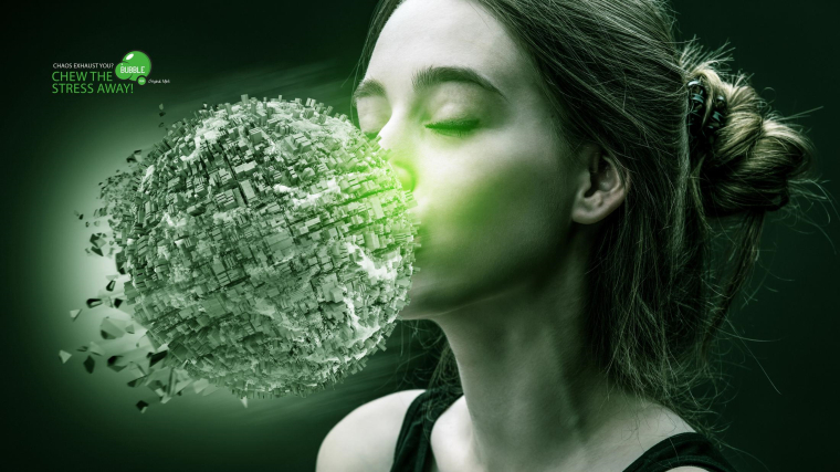 埃及Nabarosk口香糖平面創(chuàng)意廣告——“咀嚼壓力高樓大廈城市”篇