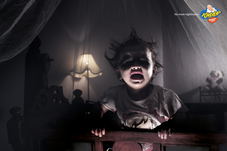 印度Kiddo''''s紙尿褲平面創(chuàng)意廣告“噩夢”篇-上海廣告設計公司