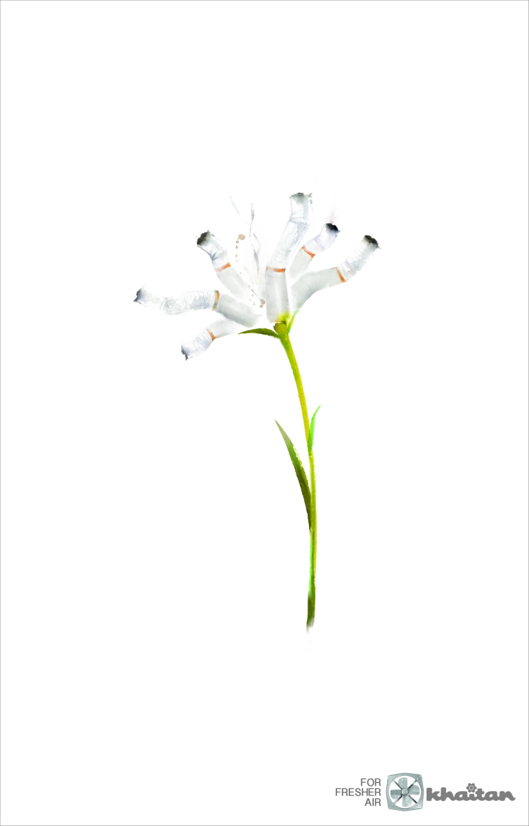 印度Khaitan排氣扇平面創(chuàng)意廣告“水墨花”香煙篇-上海品牌設(shè)計(jì)公司