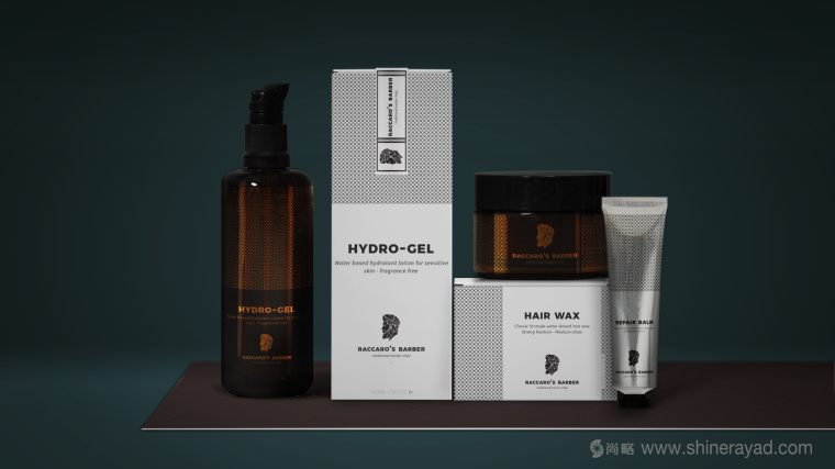 Raccaros-Barber 傳統(tǒng)美發(fā)連鎖店自有護(hù)發(fā)清潔產(chǎn)品化妝品包裝設(shè)計-上海包裝設(shè)計公司