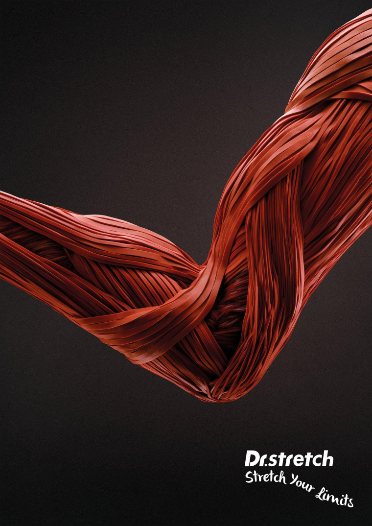 新加坡拉伸博士健身程序平面創(chuàng)意廣告“橡皮筋”篇-上海設(shè)計(jì)公司