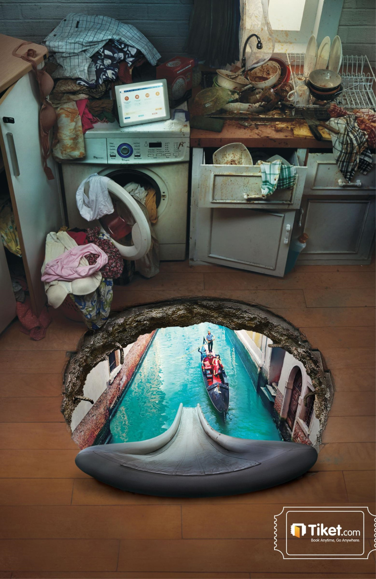  印尼機票訂購網(wǎng)平面創(chuàng)意廣告“地洞篇”-上海品牌策劃設(shè)計公司