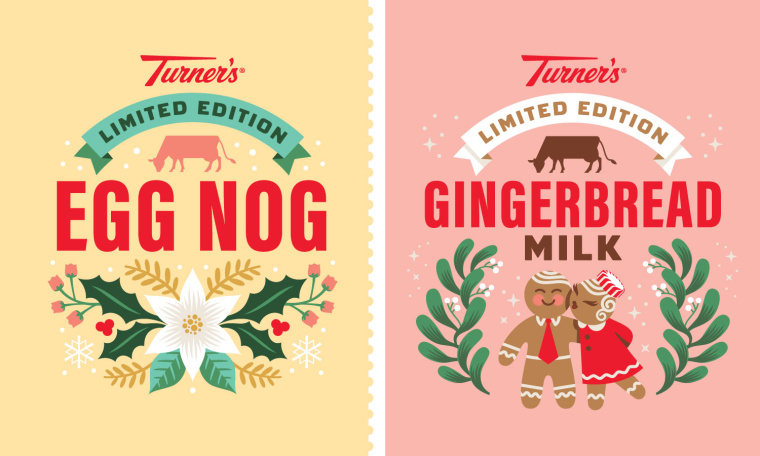 矢量插畫風格的Turner乳業(yè)農(nóng)場牛奶包裝設計-上海包裝設計公司