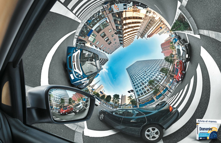 醫(yī)藥廣告欣賞:“漩渦汽車”篇Dramamine暈車藥平面廣告創(chuàng)意-上海品牌設計公司 醫(yī)藥廣告欣賞:“漩渦汽車”篇Dramamine暈車藥平面廣告創(chuàng)意-上海品牌設計公司