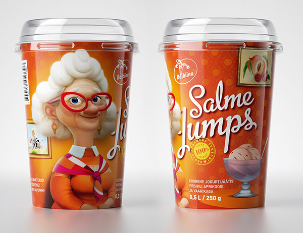 老奶奶卡通插畫冰淇淋包裝設(shè)計-上海包裝設(shè)計公司