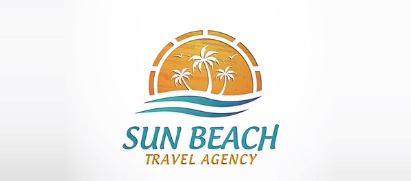 太陽海灘旅游代理公司棕櫚樹logo-上海logo設(shè)計公司-上海品牌設(shè)計公司