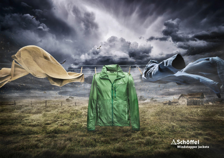 德國Sch?ffel戶外服飾服裝創(chuàng)意平面廣告“擋風(fēng)玻璃”篇-上海設(shè)計(jì)公司