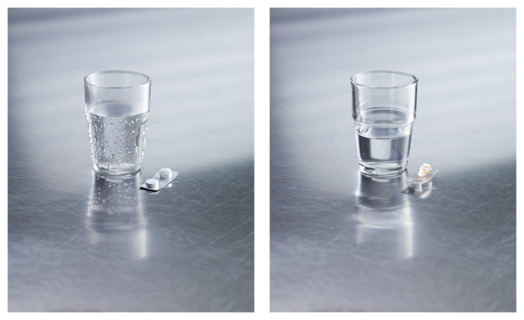 醫(yī)藥廣告-撲熱息痛片平面創(chuàng)意廣告：“杯子-發(fā)熱”篇-上海品牌策劃設計公司