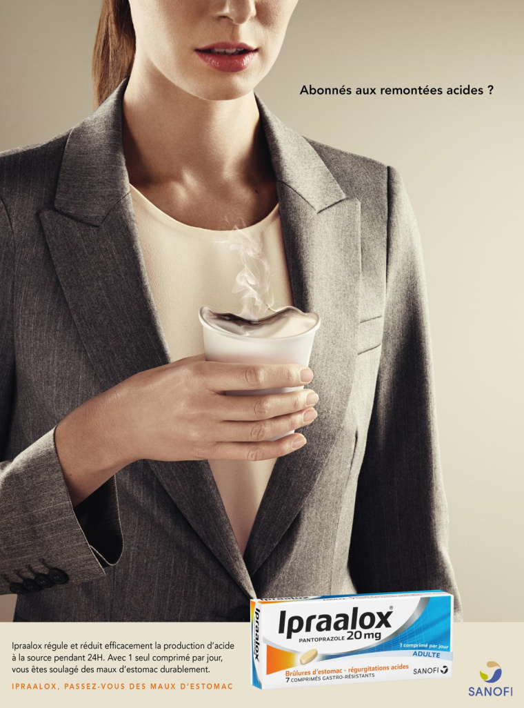 醫(yī)藥創(chuàng)意廣告欣賞：Ipraalox胃藥平面創(chuàng)意廣告設(shè)計(jì)-杯子篇