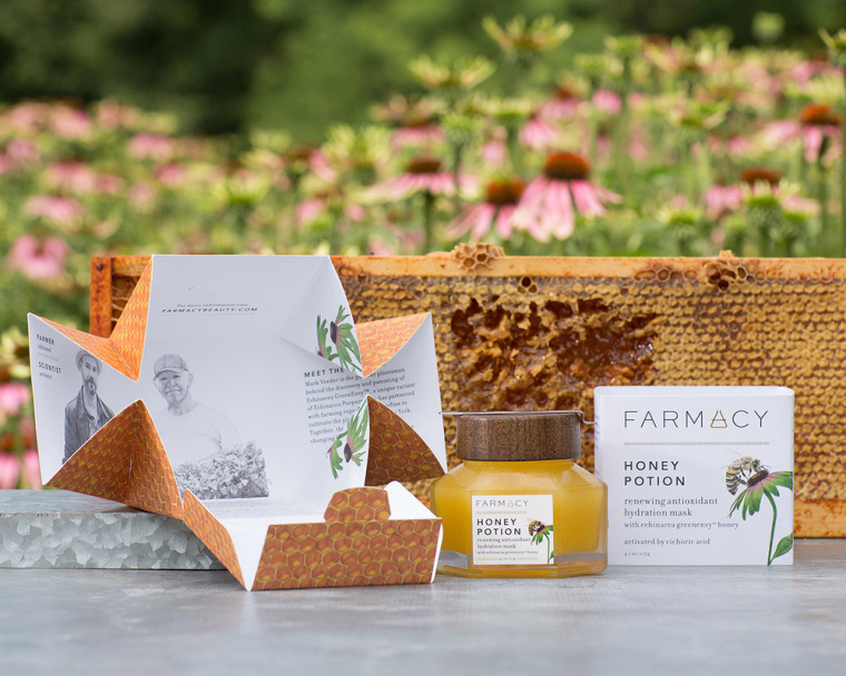 Farmacy 農(nóng)場品牌蜂蜜產(chǎn)品護膚品包裝設(shè)計瓶形設(shè)計-上海包裝設(shè)計公司