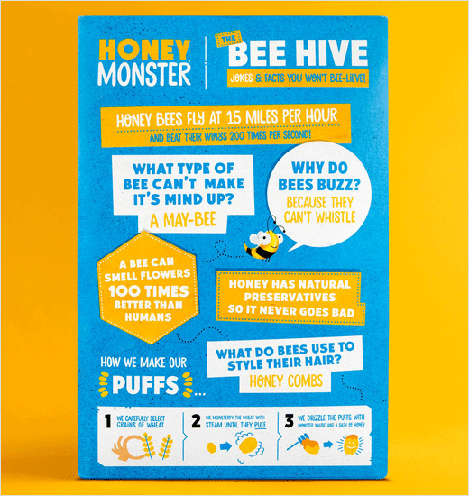 Honey Monster 蜜蜂怪物圖形早餐麥片新包裝設(shè)計品牌設(shè)計