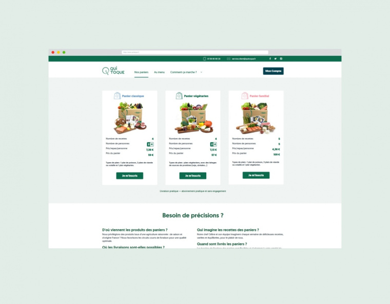 QUI TOQUE 外賣食材餐飲網(wǎng)站設(shè)計-上海品牌設(shè)計公司