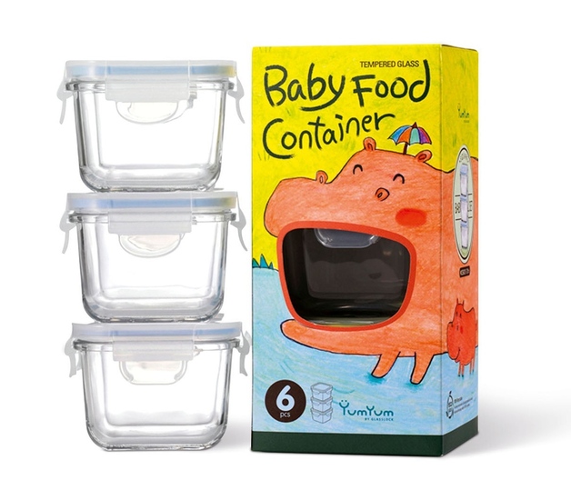 YumYum 嬰兒寶寶套餐飯盒包裝設(shè)計(jì)-河馬插畫-上海嬰兒產(chǎn)品包裝設(shè)計(jì)公司 m.907632.com