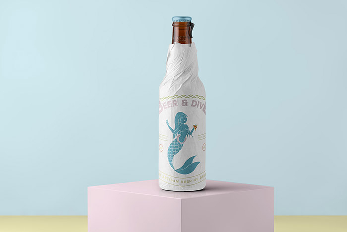 美人魚(yú)插畫(huà)風(fēng)啤酒包裝設(shè)計(jì)-上海包裝設(shè)計(jì)公司