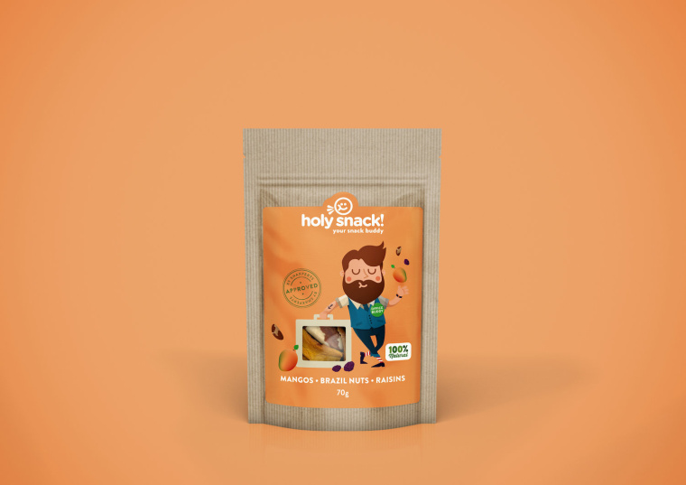 提升身體活力的holy 休閑零食小吃包裝設(shè)計人物插畫設(shè)計-上海品牌策劃包裝設(shè)計公司