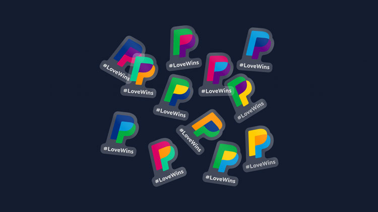 上海品牌VI設(shè)計公司分享：PayPal全球品牌推廣視覺識別設(shè)計指南-炫彩logo變體組合強烈視覺效果