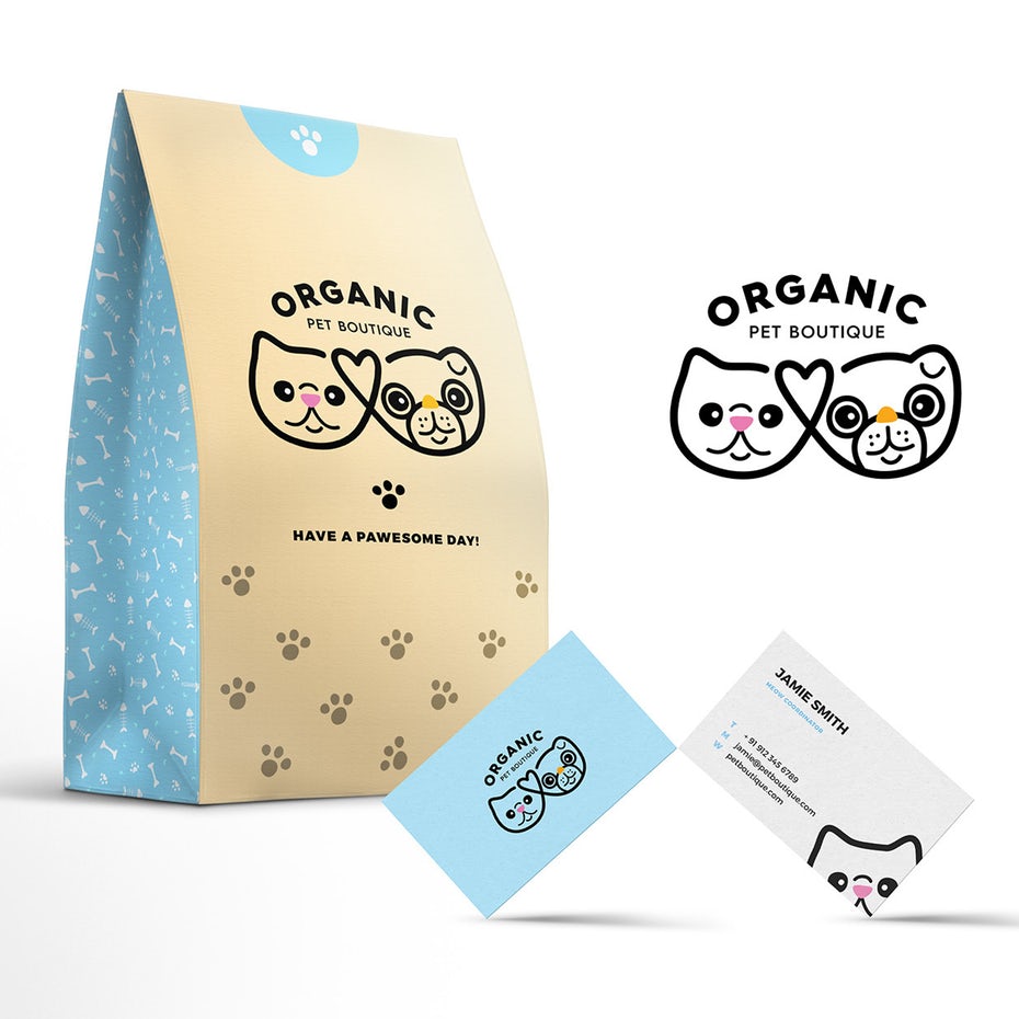 狗和貓一家的寵物logo設(shè)計(jì)-上海logo設(shè)計(jì)公司