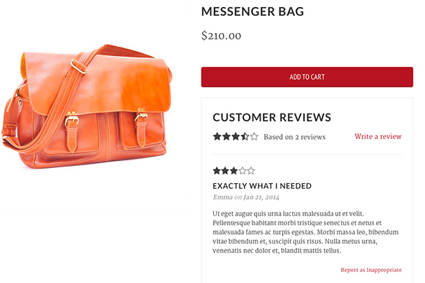 優(yōu)秀電商網(wǎng)站設(shè)計(jì)的11個(gè)重要提示-使用社會(huì)證明-手提包評(píng)論照片