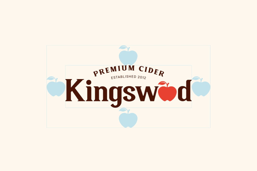 Kingswood蘋果酒包裝標簽設計-徽標保護區(qū)