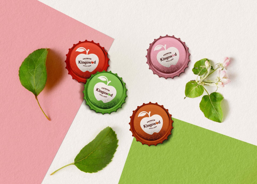 Kingswood蘋果酒包裝標簽設計-啤酒瓶蓋設計