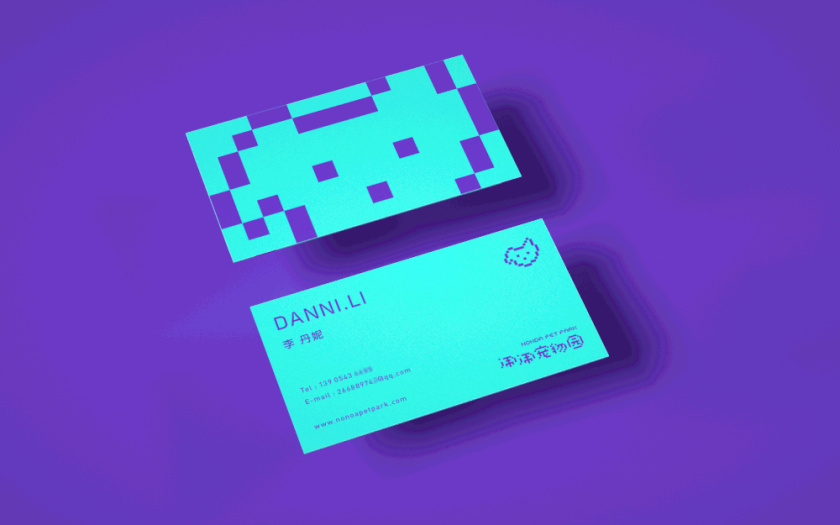 Nonda寵物店商品品牌包裝設計，馬賽克寵物插畫風格