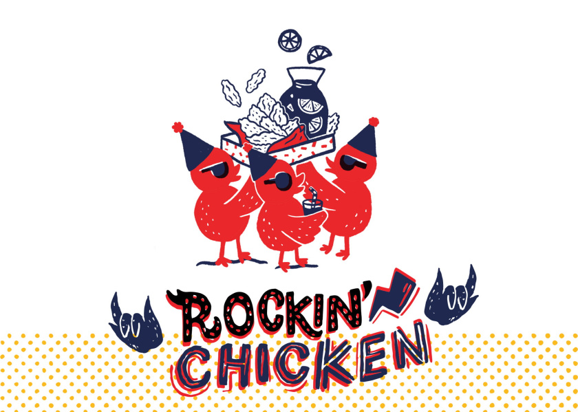 老板牌雞肉炸雞漢堡快餐品牌形象設(shè)計與外賣產(chǎn)品包裝設(shè)計“詼諧和時髦的插畫”