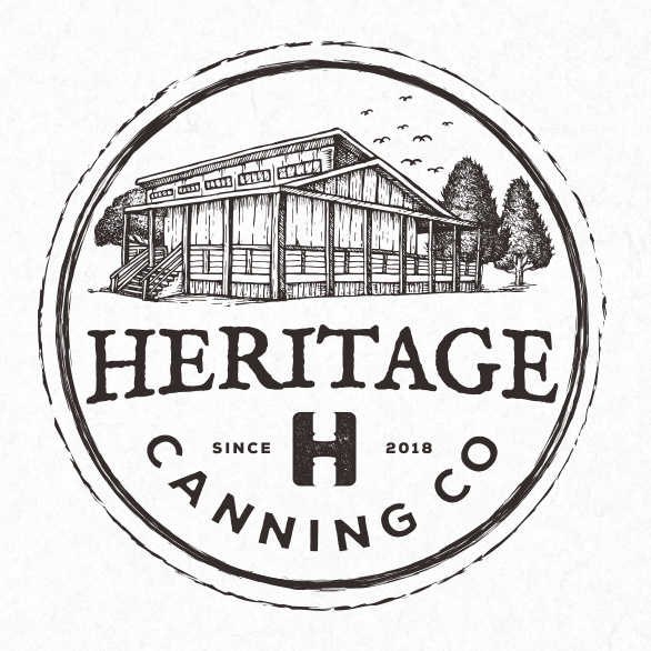 復(fù)古單黑色徽標(biāo)logo設(shè)計-Heritage Canning Co.標(biāo)志logo設(shè)計